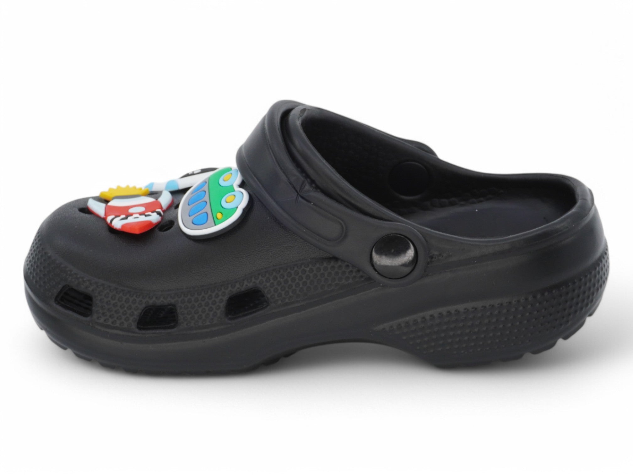 Boys Black Charm Clog