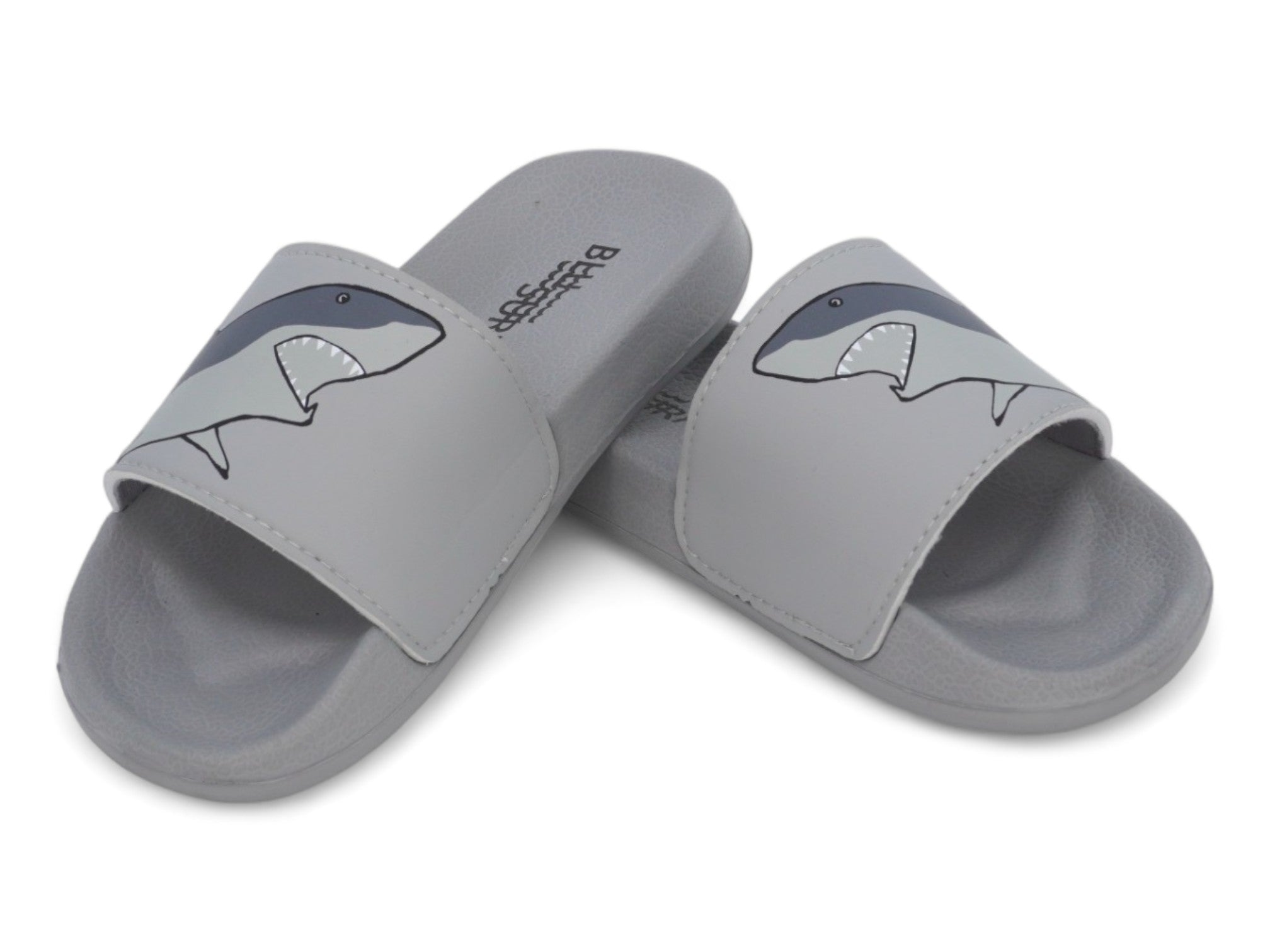 Boys' Gray Shark Slides