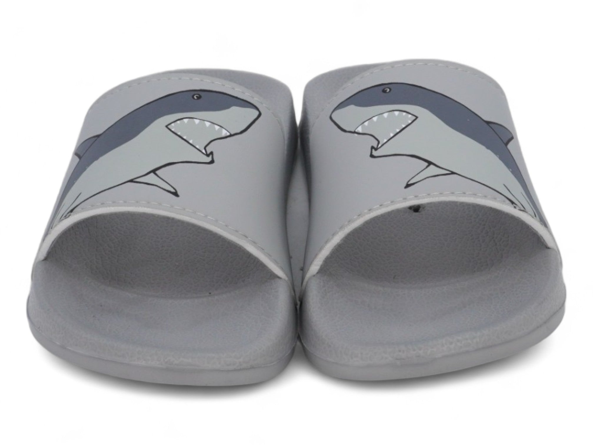 Boys' Gray Shark Slides