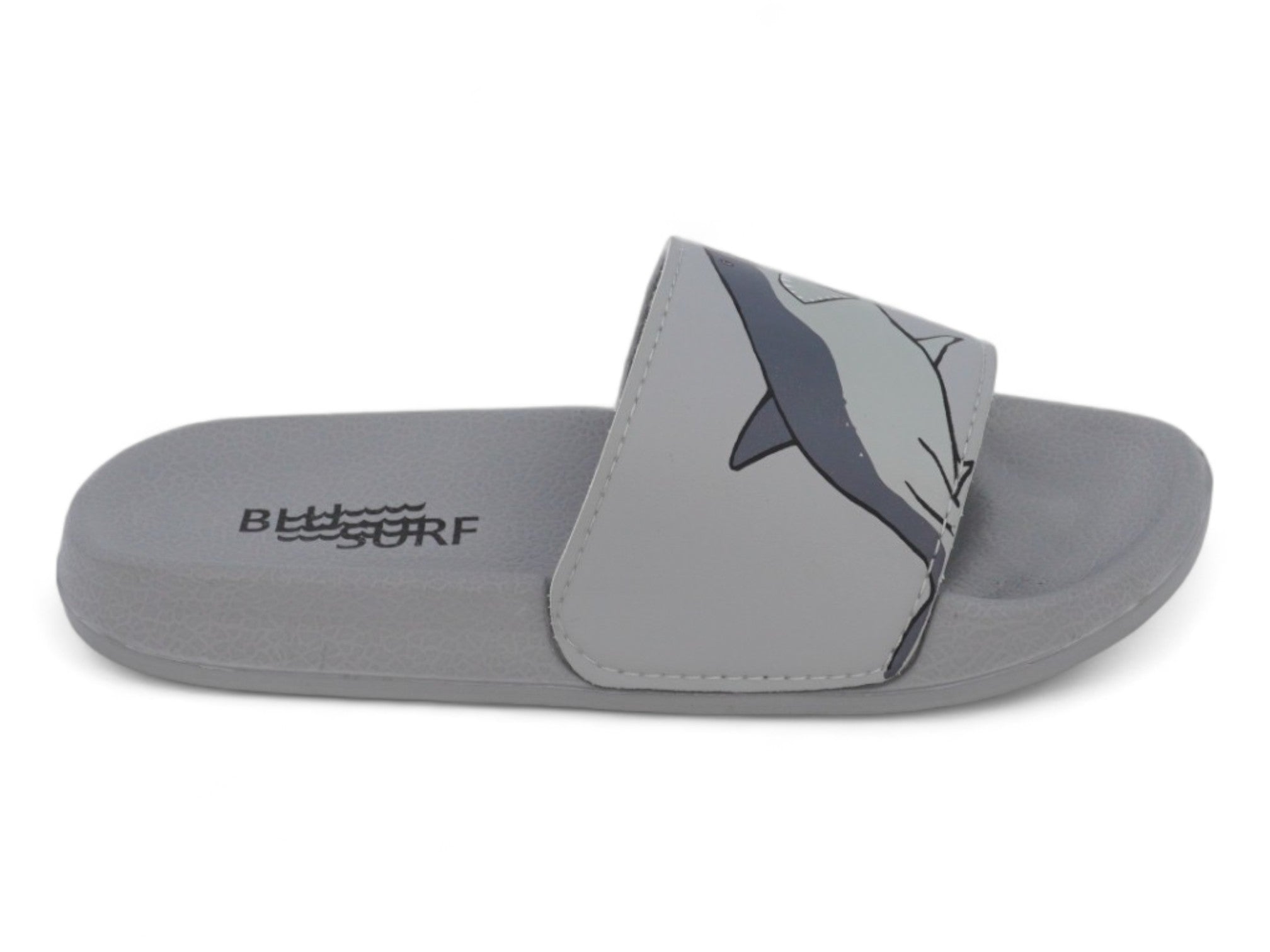 Boys' Gray Shark Slides