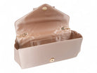 Nude Satin Pearl Brooch Clutch