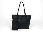 Black carry all tote with wallet