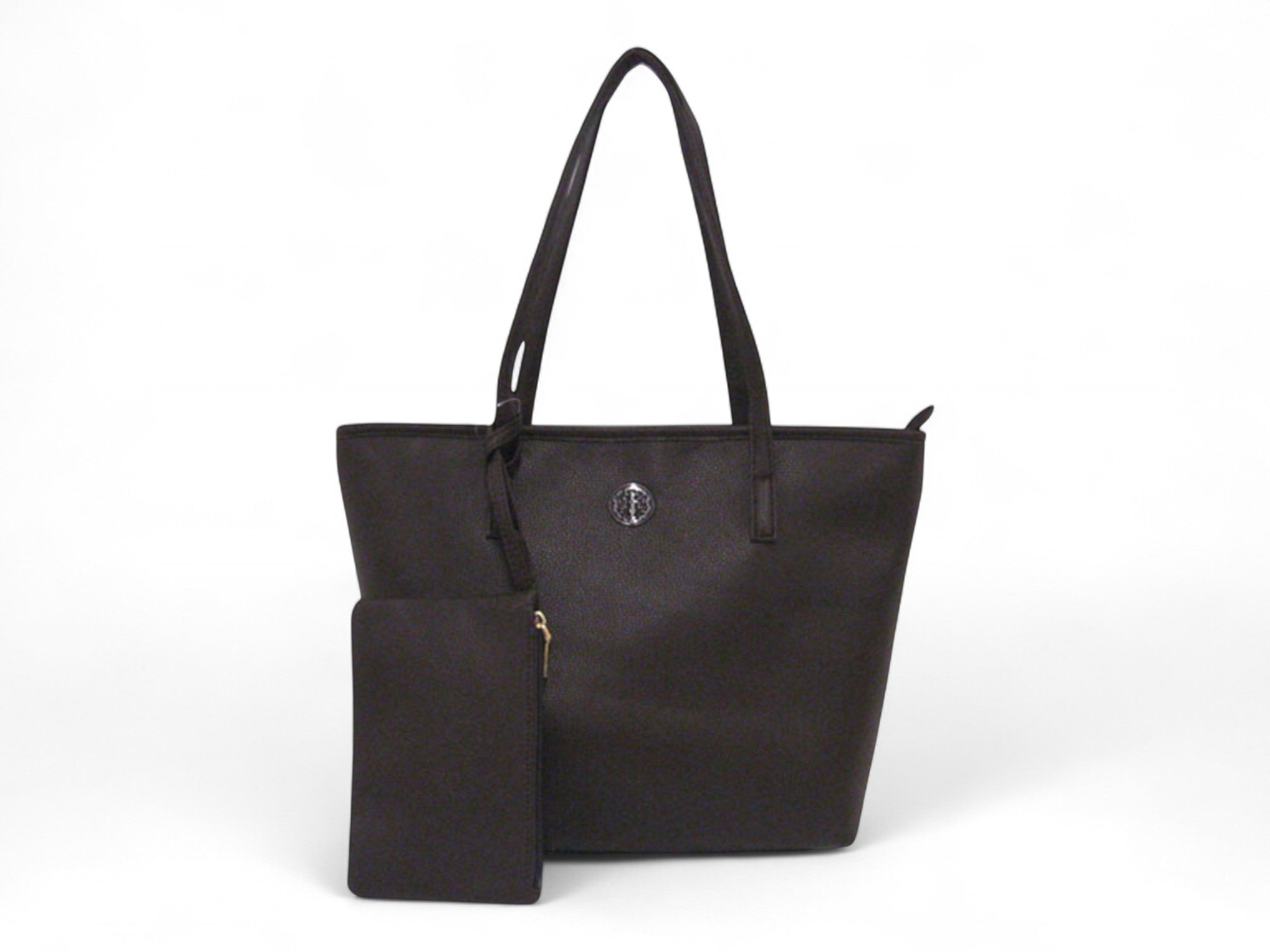 Brown carry all tote with wallet