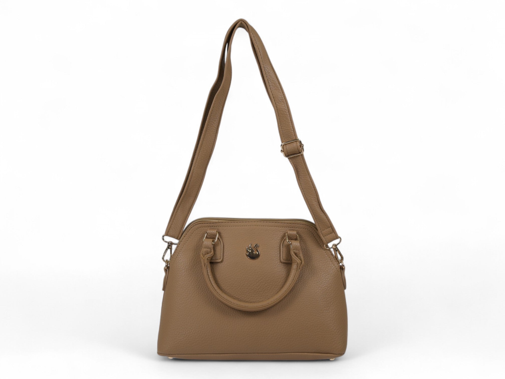 Taupe Satchel Double Handle