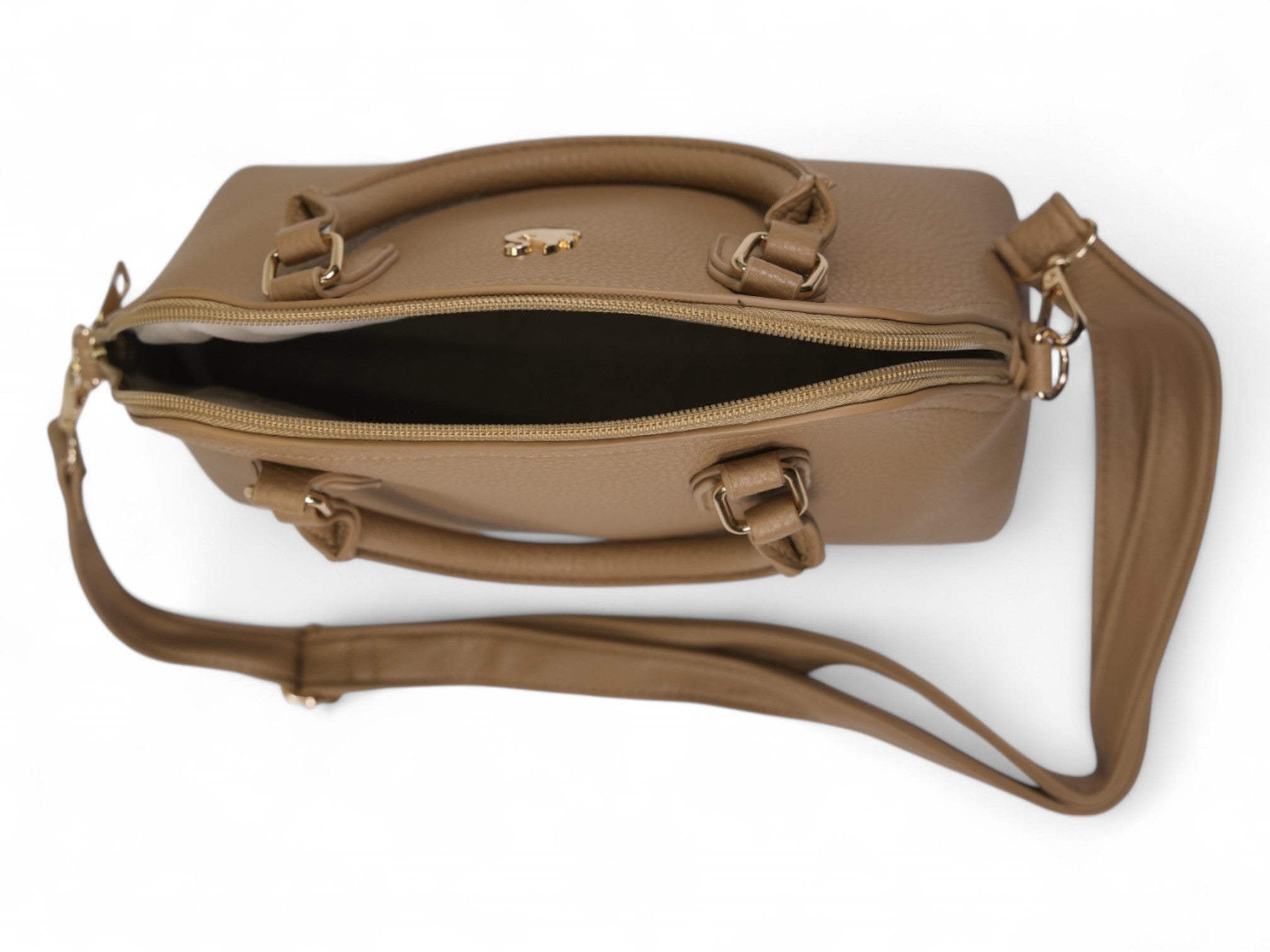 Taupe Satchel Double Handle