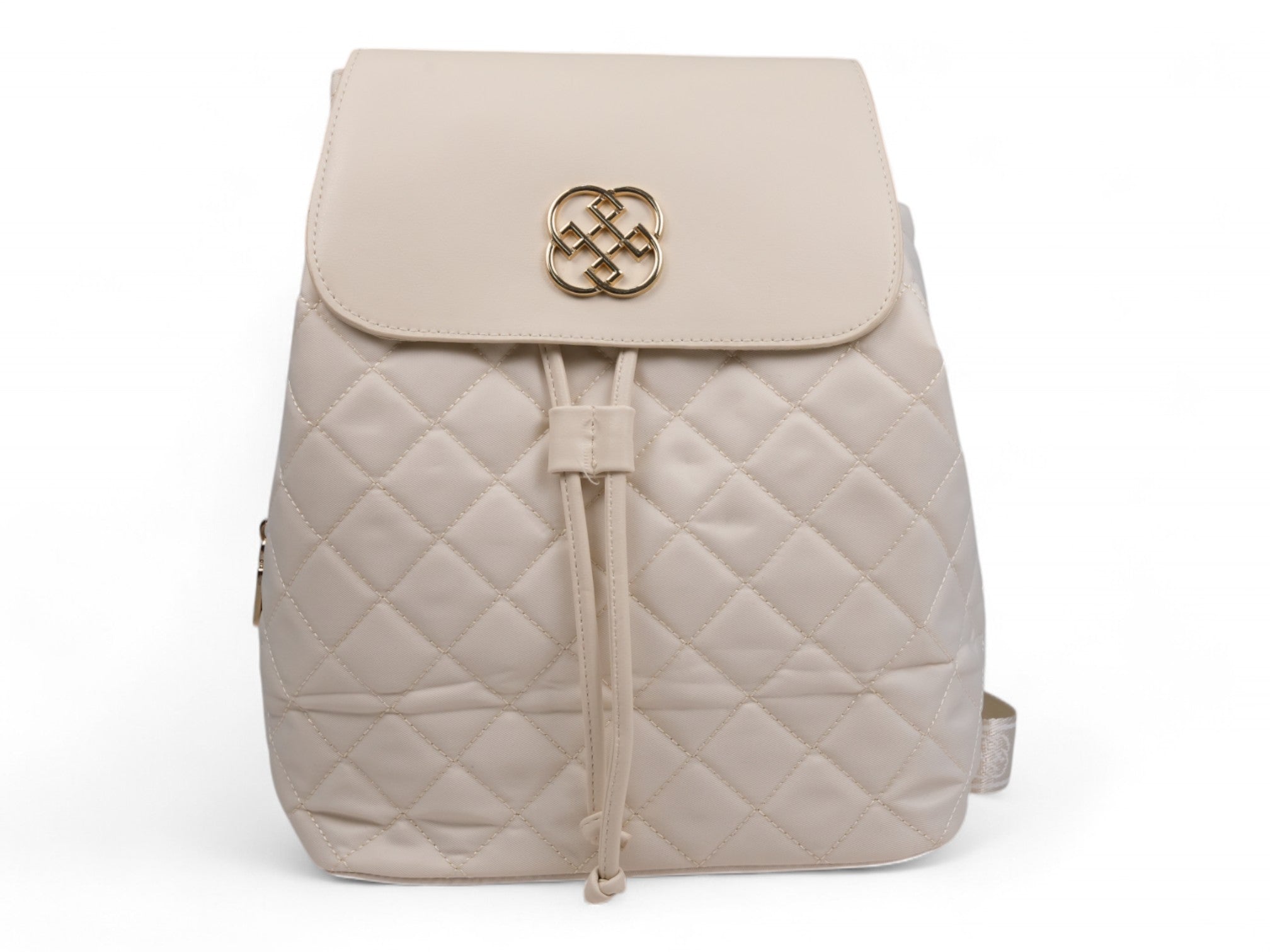 Daisy Fuentes White Nylon Vegan Leather Backpack