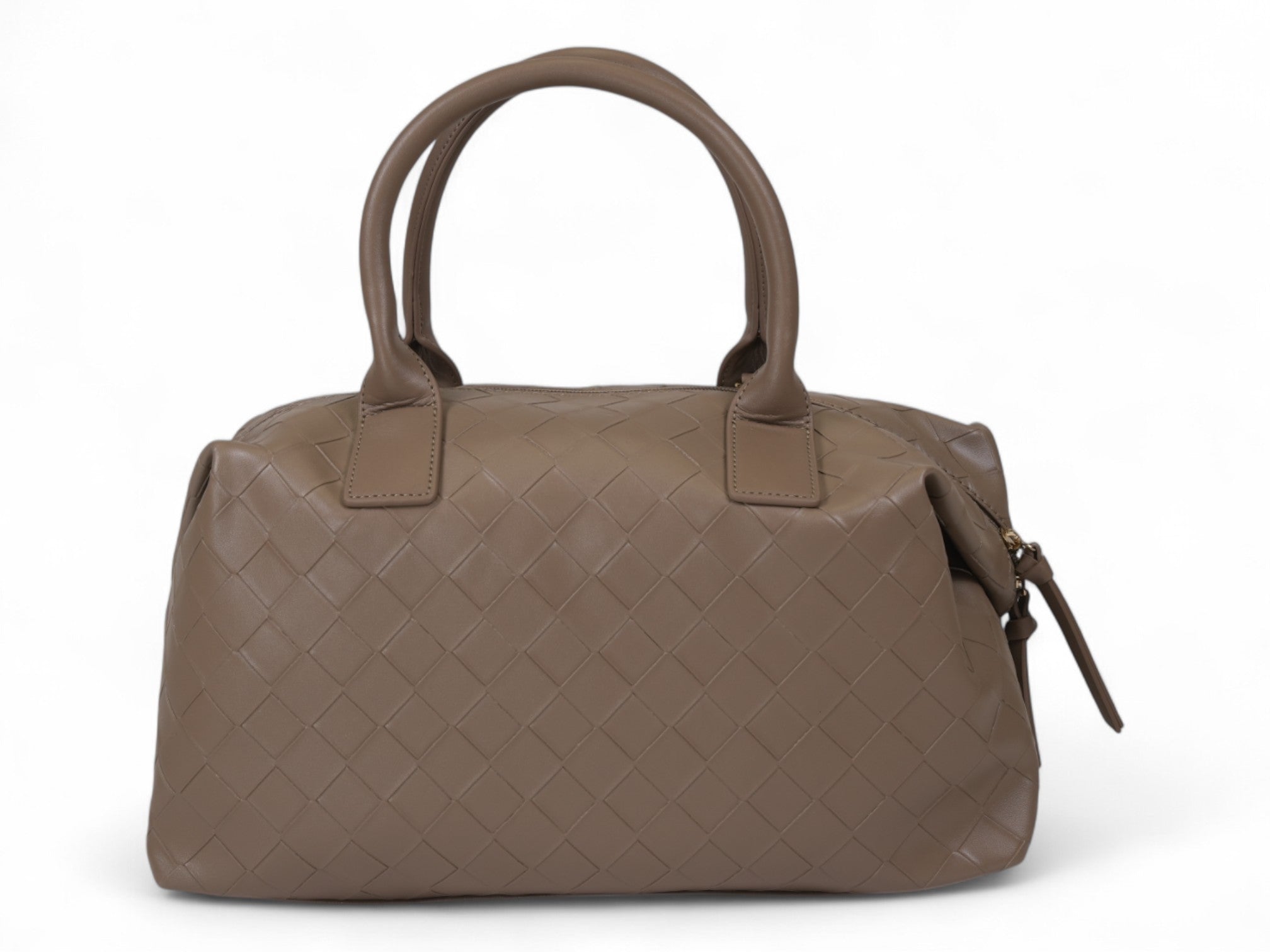 Taupe Woven Satchel Bag