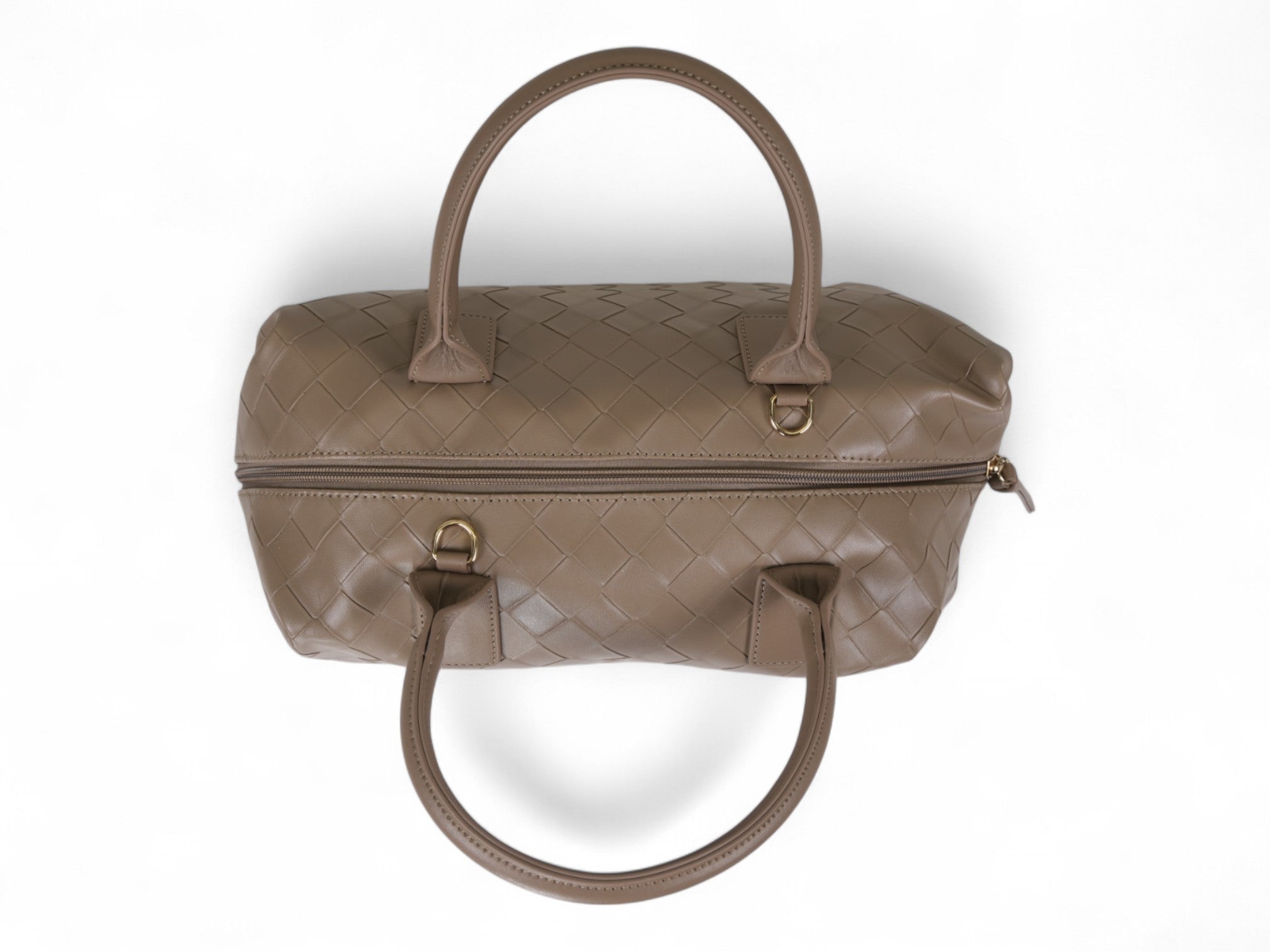 Taupe Woven Satchel Bag