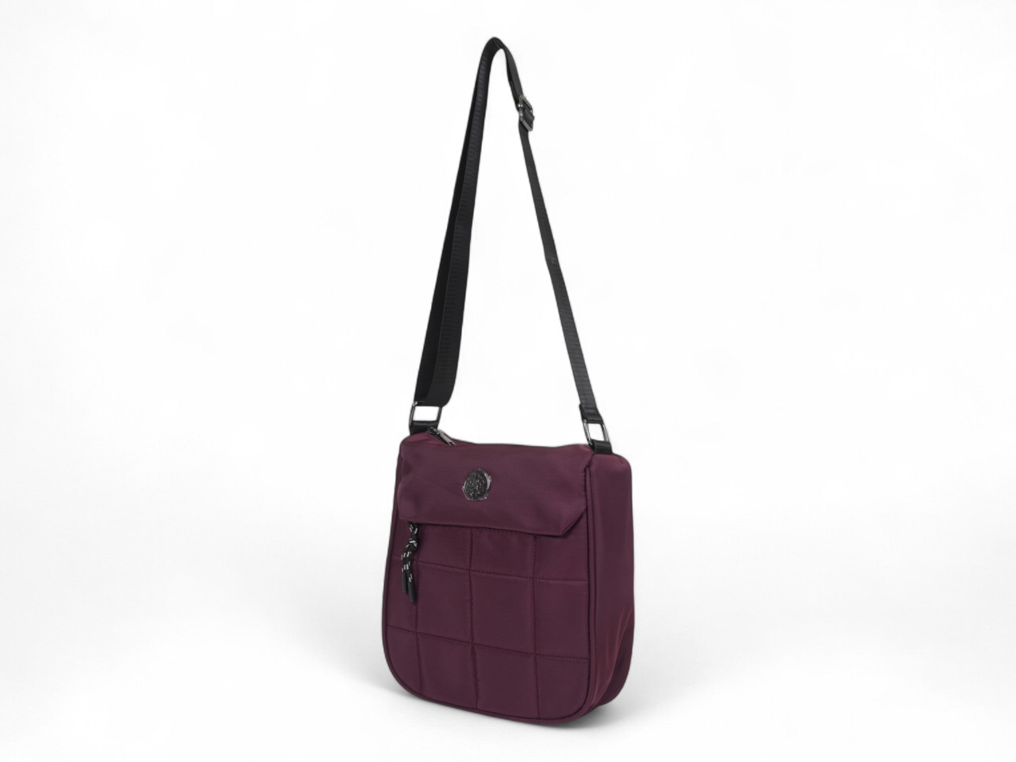 Burgundy Nylon Crossbody