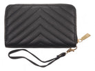 Daisy Fuentes Black Zip Chevron Wallet