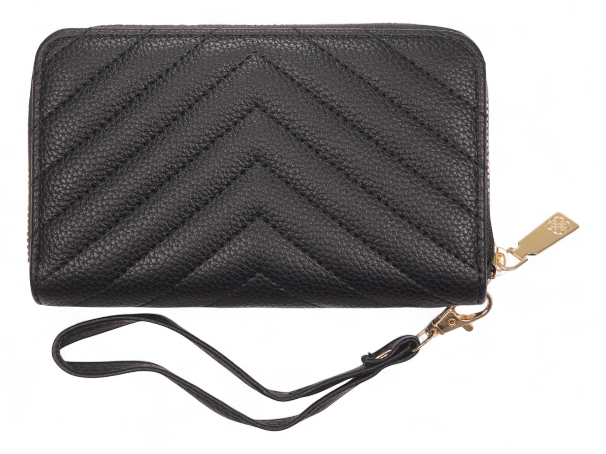 Daisy Fuentes Black Zip Chevron Wallet