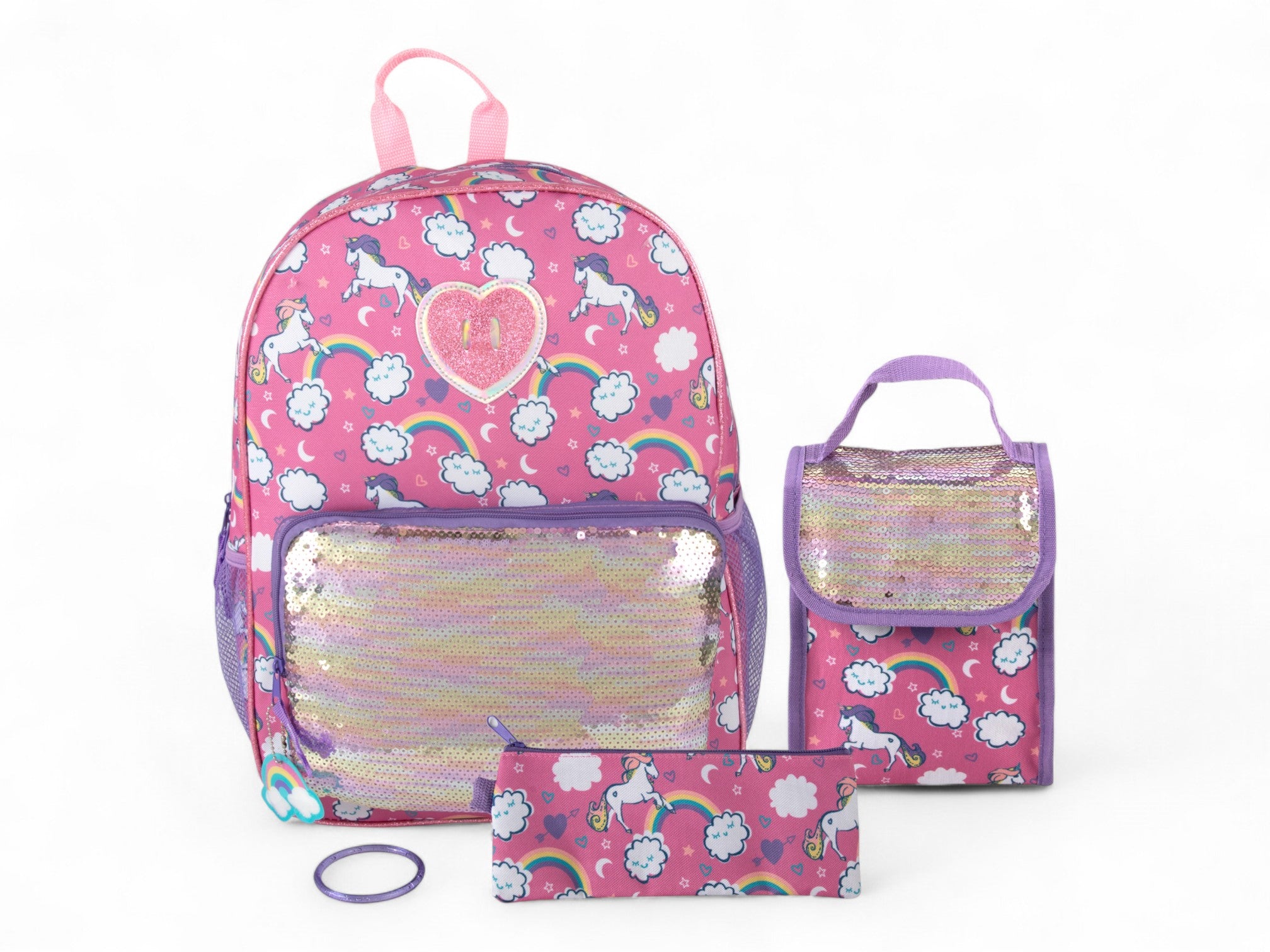 Unicorn Sequin Backpack and Accessories Set