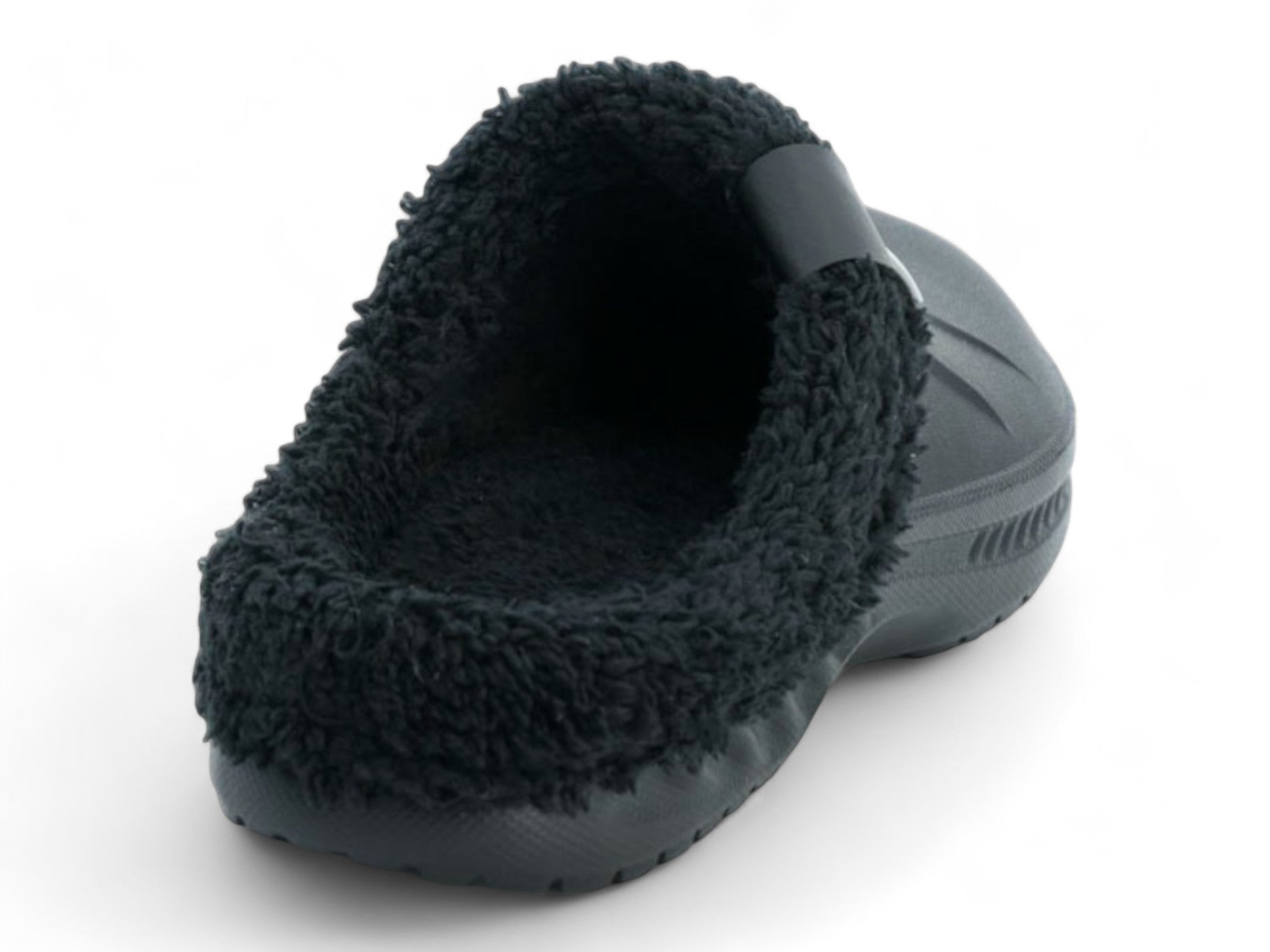 Women's Black Fleece Lined Slide Slipper