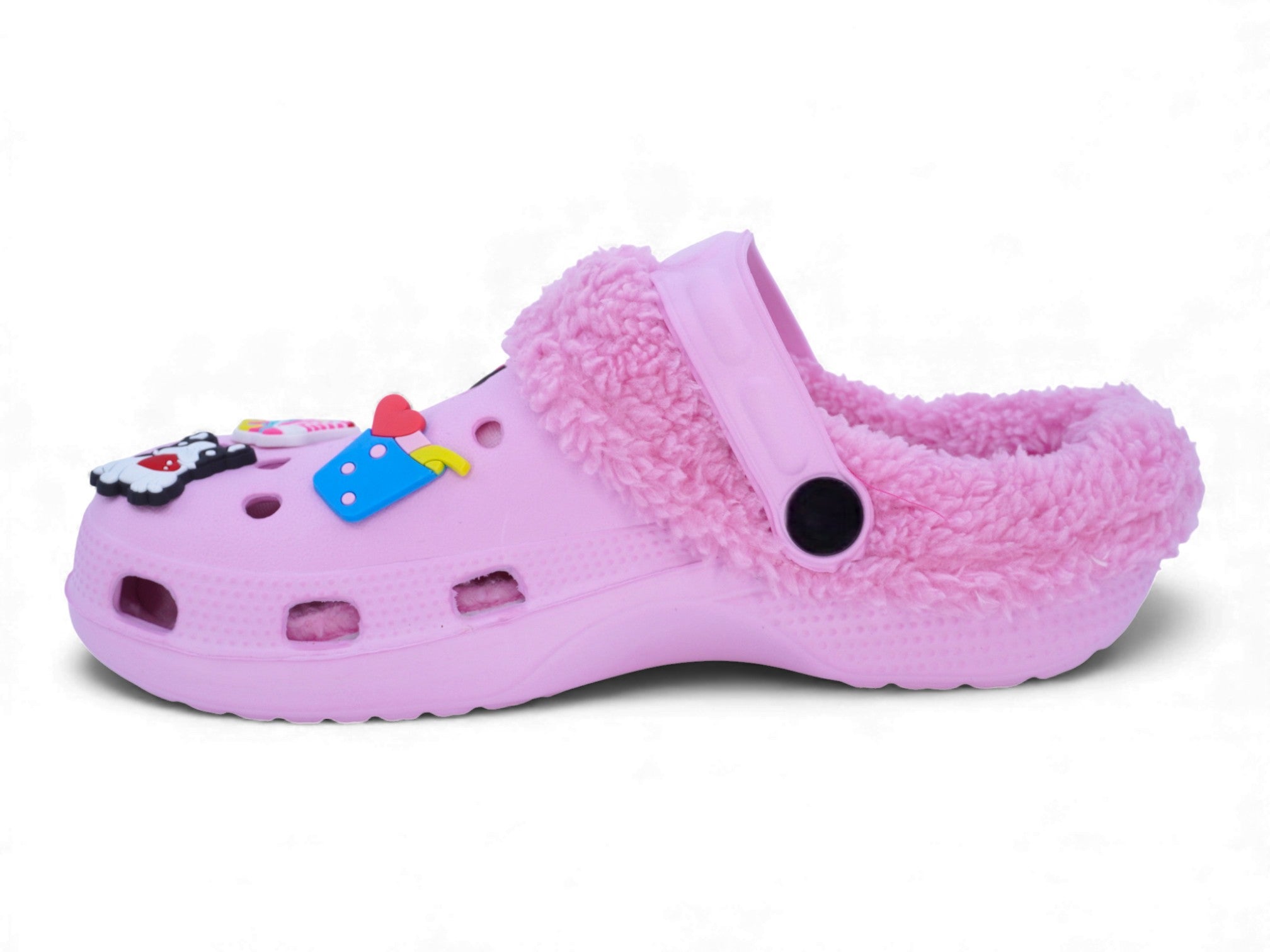 Girls' Pink Charm Fleece-Lined Clog