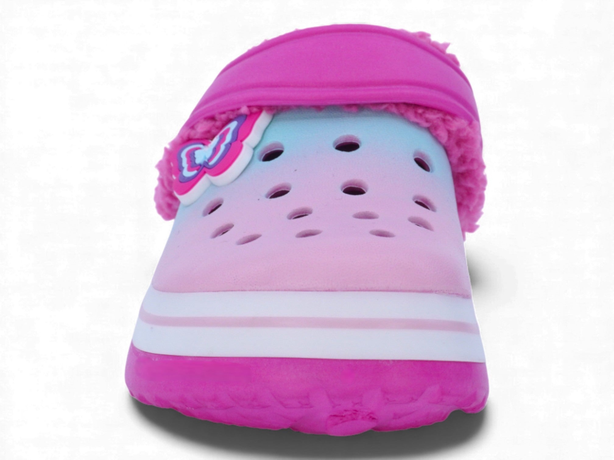 Toddler Pink Butterfly Fleece-Lined Clog