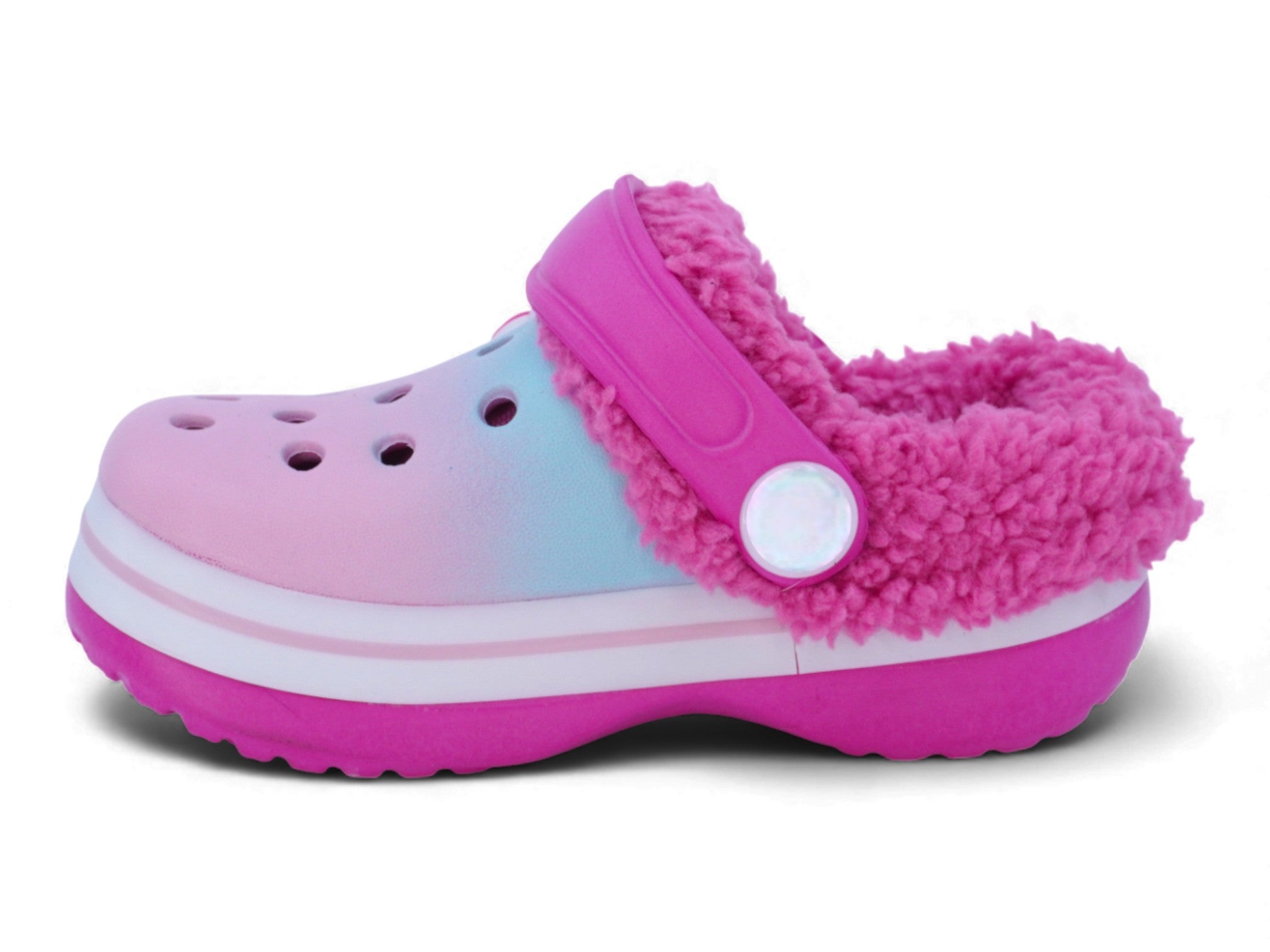 Toddler Pink Butterfly Fleece-Lined Clog