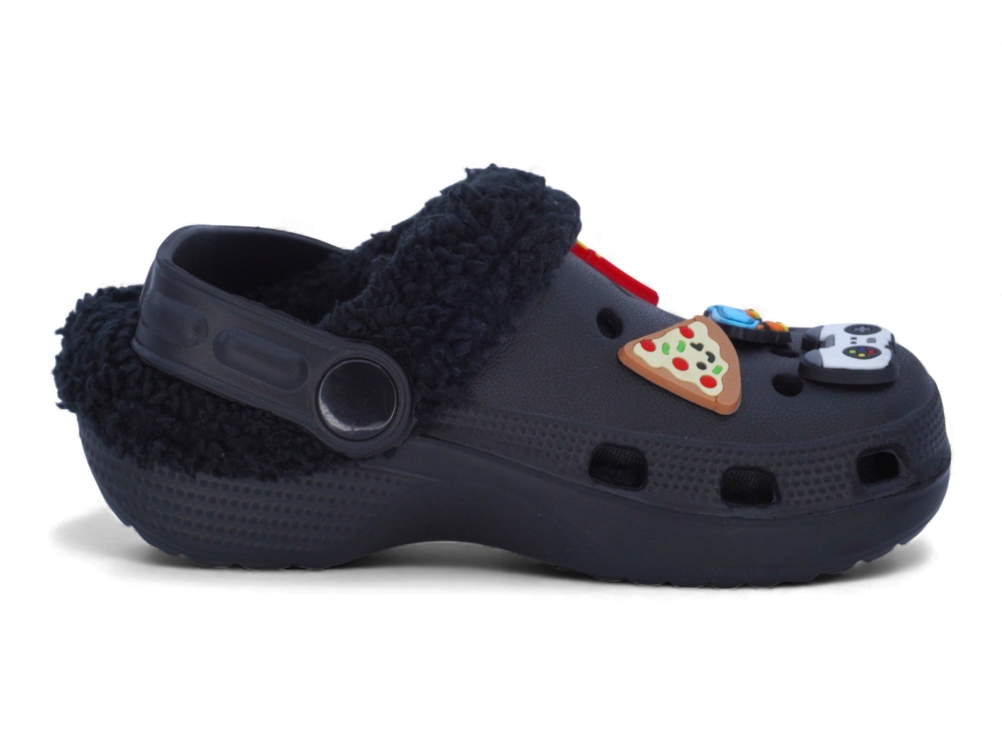 Boys' Black Charm Fleece-Lined Clog