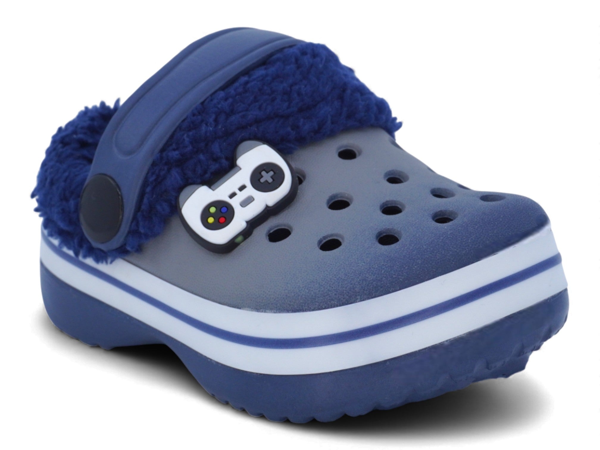 Toddler Blue Video Game Fleece-Lined Clog