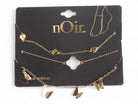 Gold Clover Anklet Set