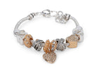 Silver & Gold Heart Charm Bracelet