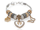 Butterfly Heart Charm Bracelet