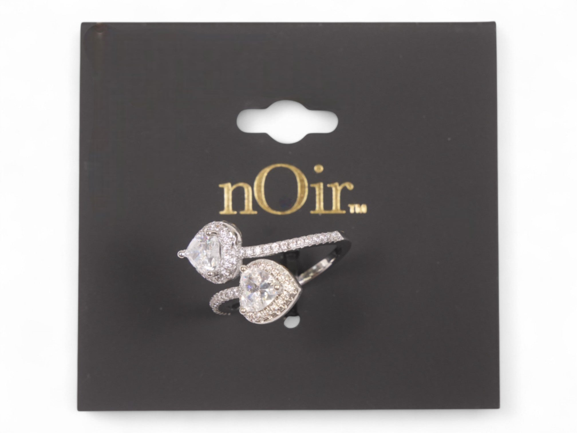 DOUBLE HEART GLASS RING