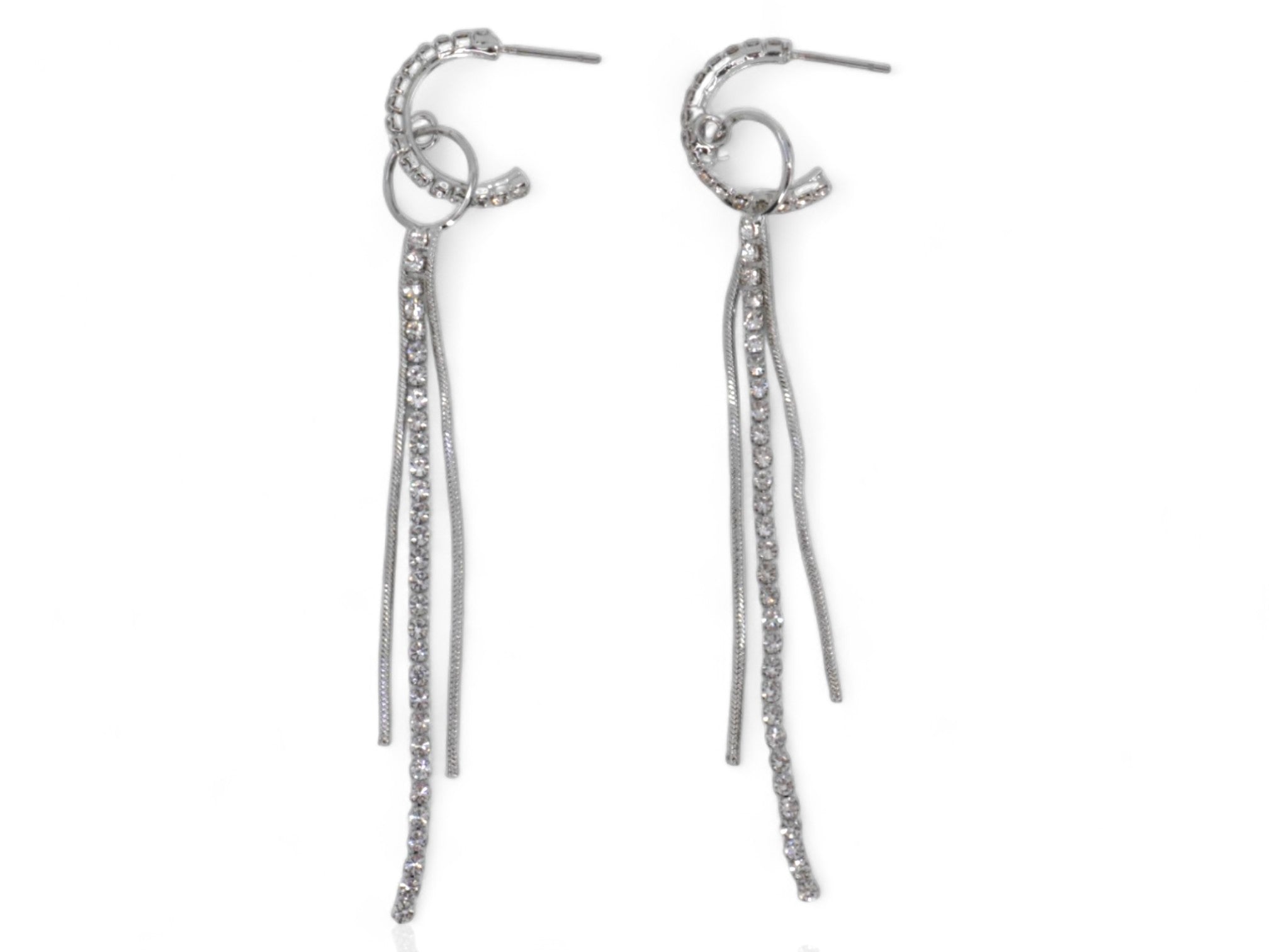 Silver Dangle Hoop Earrings