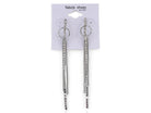 Silver Dangle Hoop Earrings