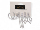 Silver Rhinestone Earring 3 Pack