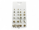 12 Pair assorted metal and pearl earring set