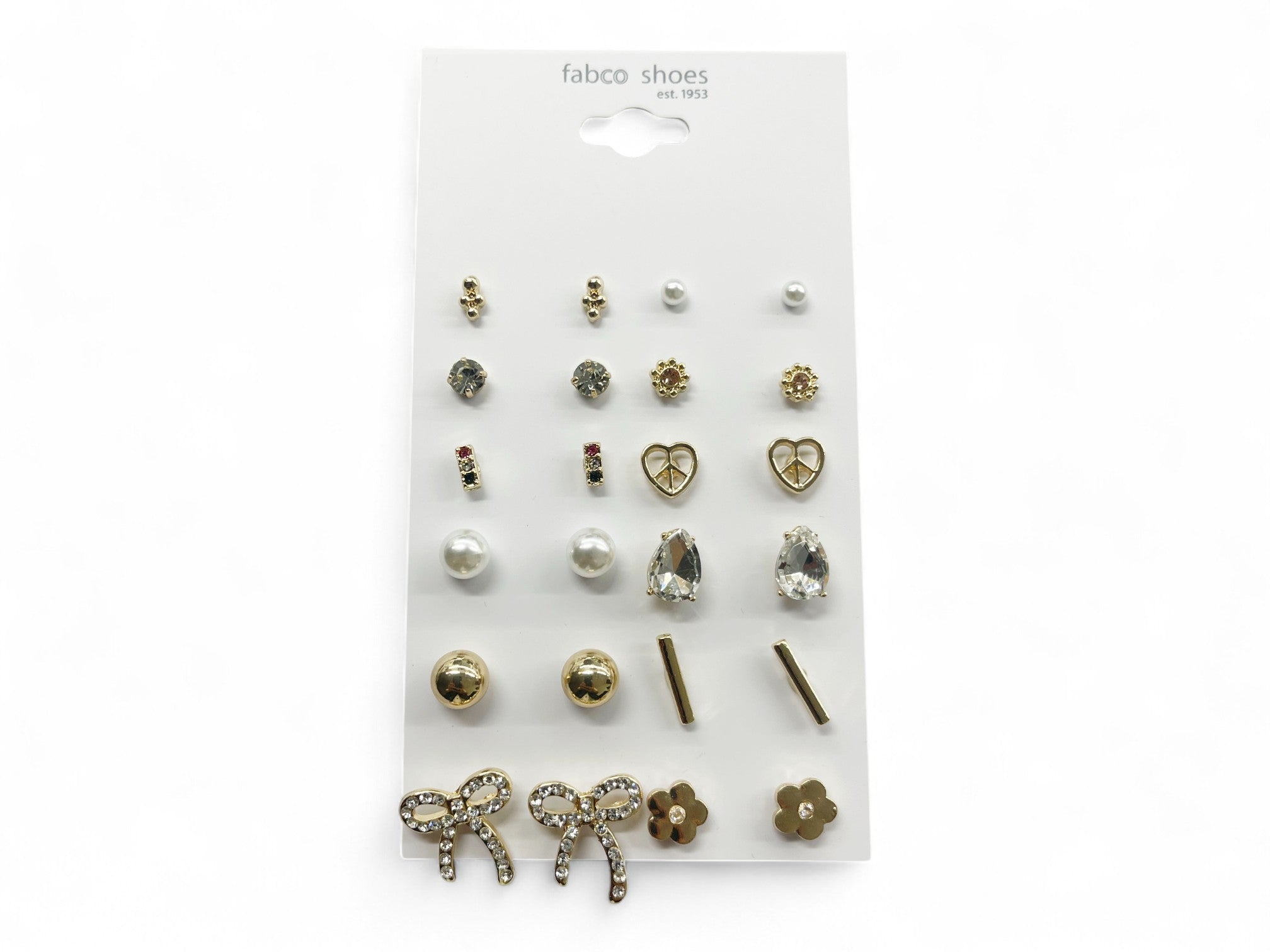 12 Pair assorted metal and pearl earring set