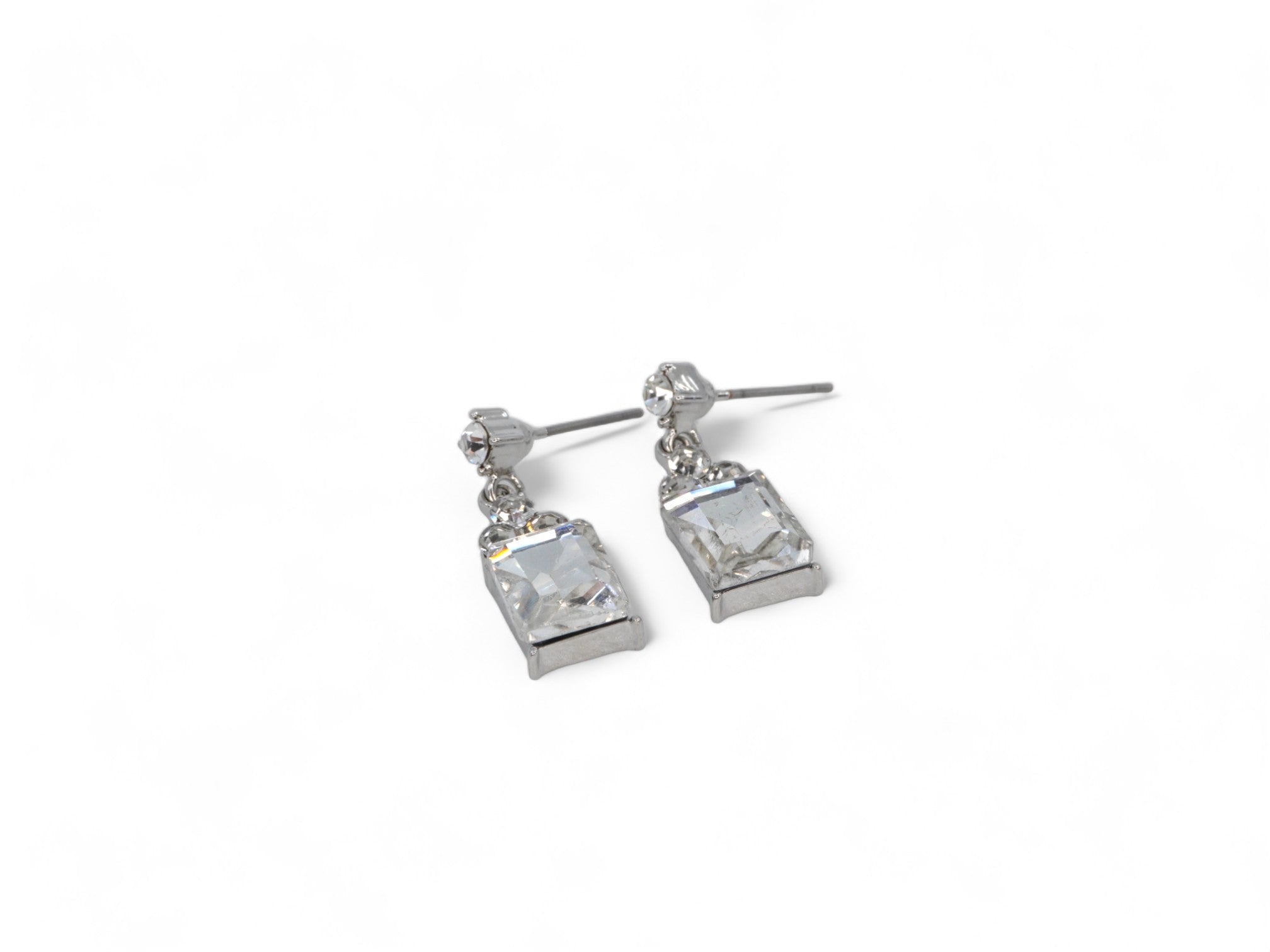Silver Square Earring & Necklace Set