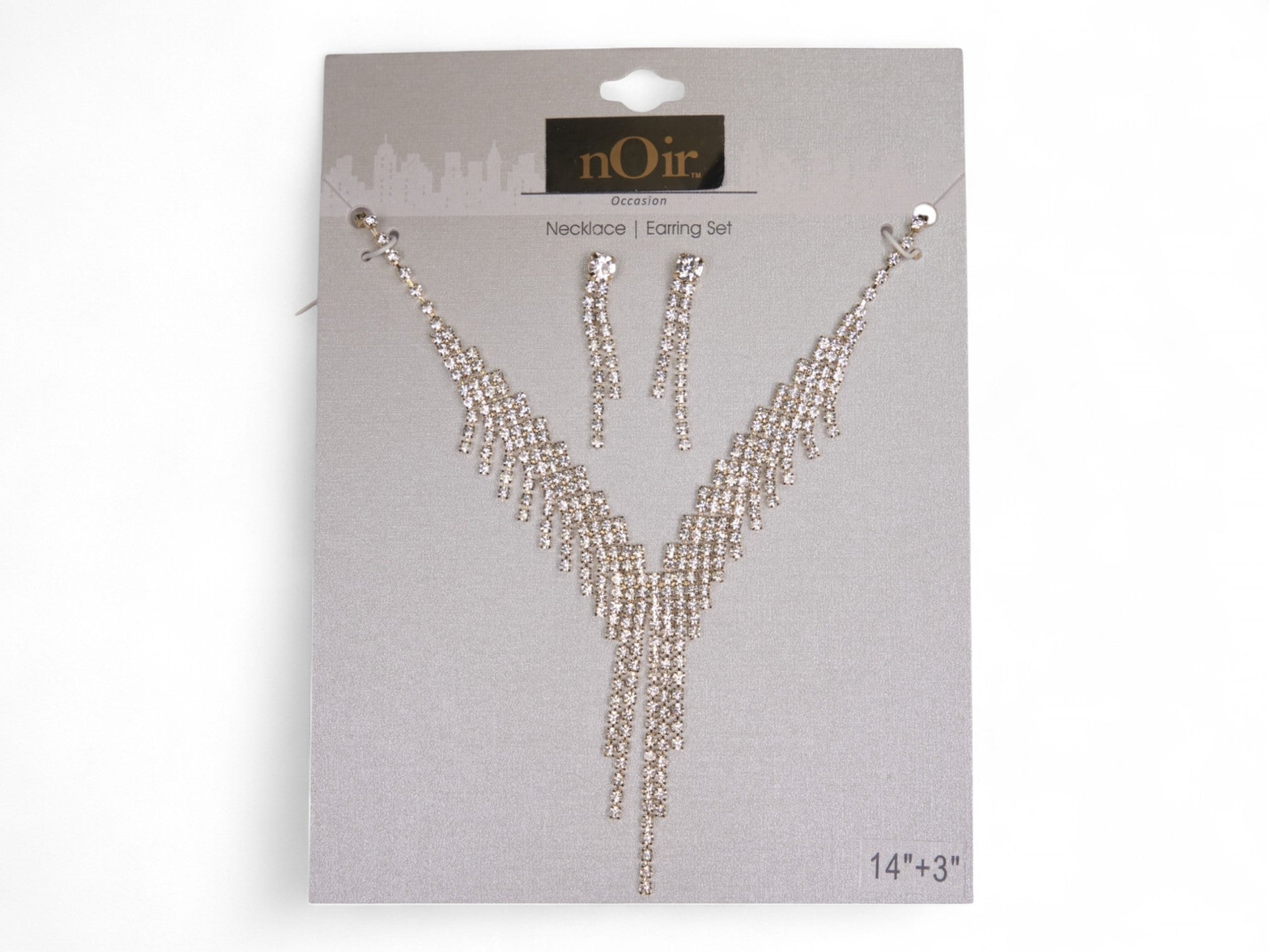 Gold Crystal Necklace & Earring Set