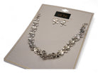 Rhinestone Silver Necklace & Earring Set