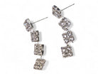 Silver Rhinestone Necklace & Drop Earring Set