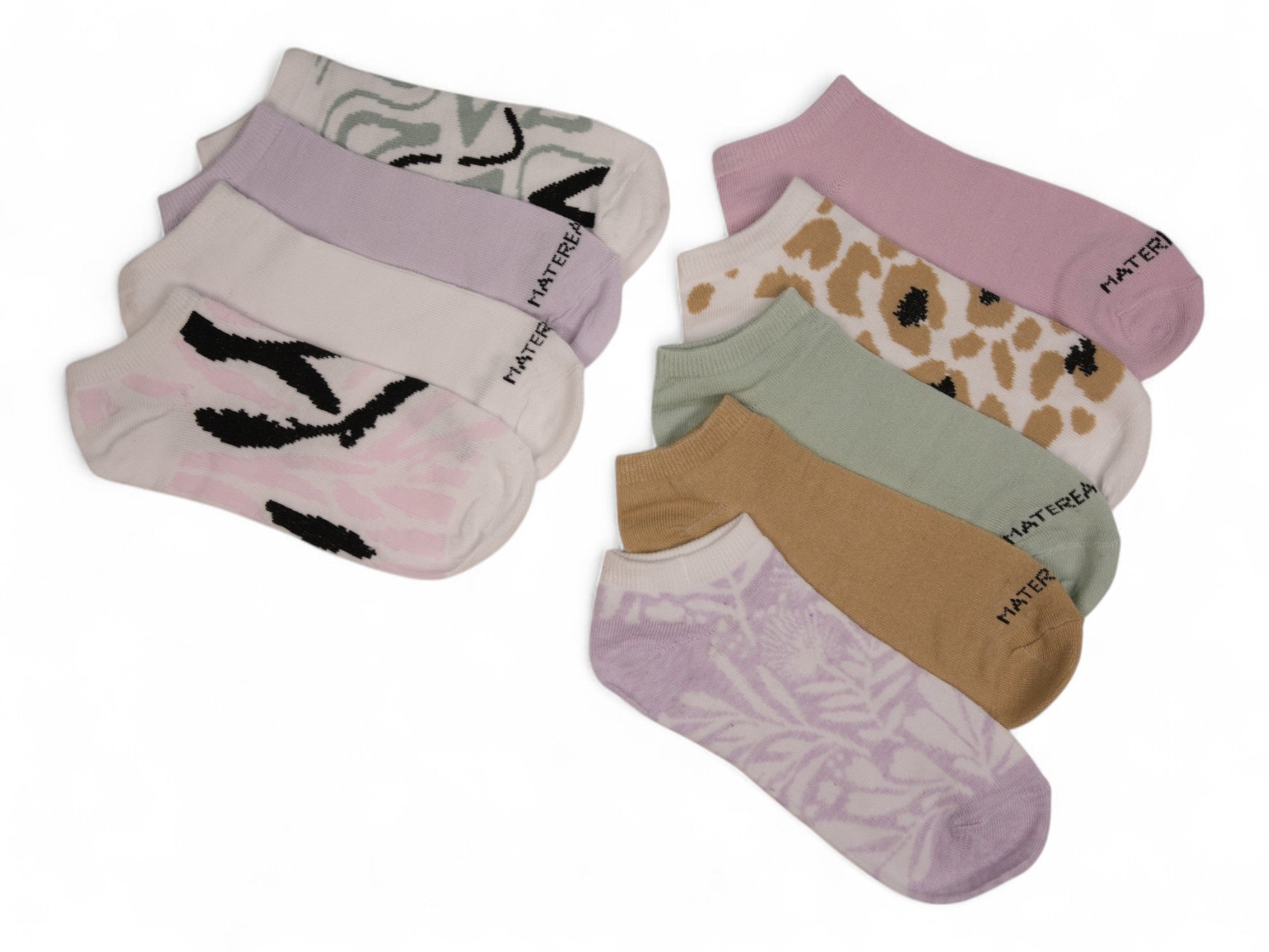 Women's Geo Animal Print No Show Socks - 10 Pairs