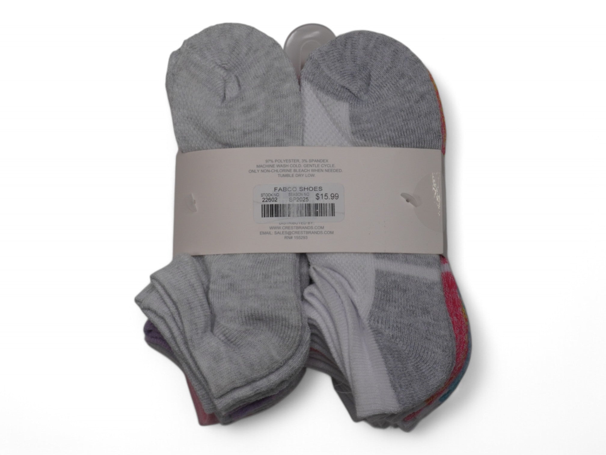 Girl's Pastel No Show Cushion Socks - 15 Pairs
