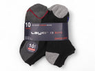 Boy's Black Gray Mix No Show Cushion Socks - 10 Pairs