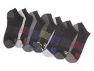 Boy's Black Gray Mix No Show Cushion Socks - 10 Pairs