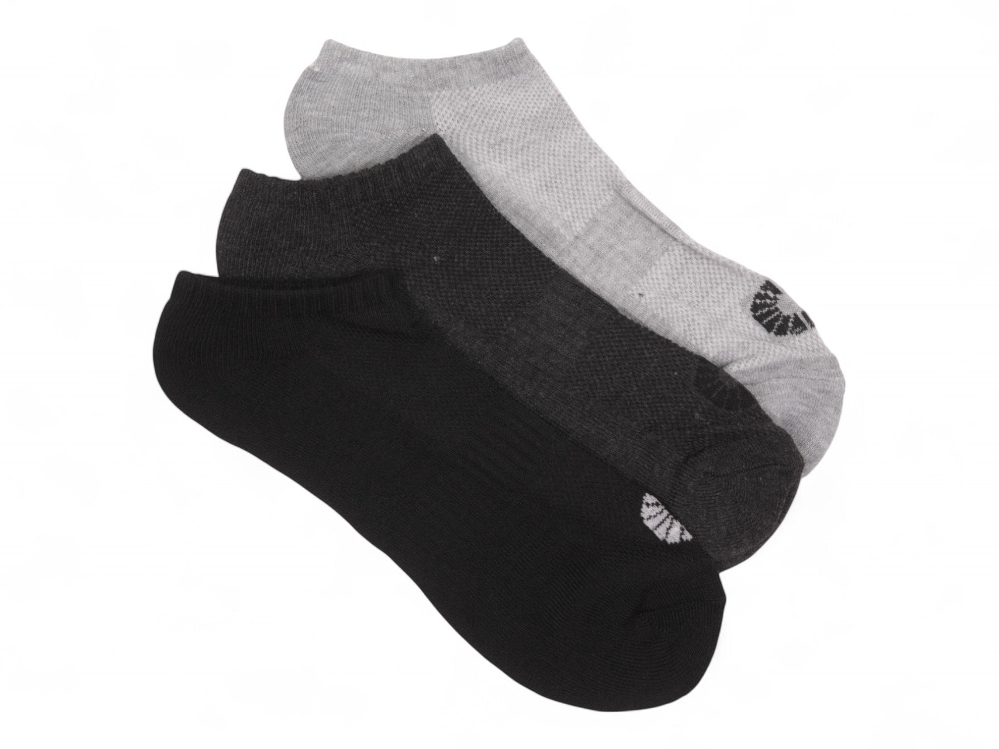 Men's Gray Black Cushioned Low Cut Socks - 10 Pairs