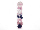 Girl's XL Pink & Navy Bow Clips - 7 Pack