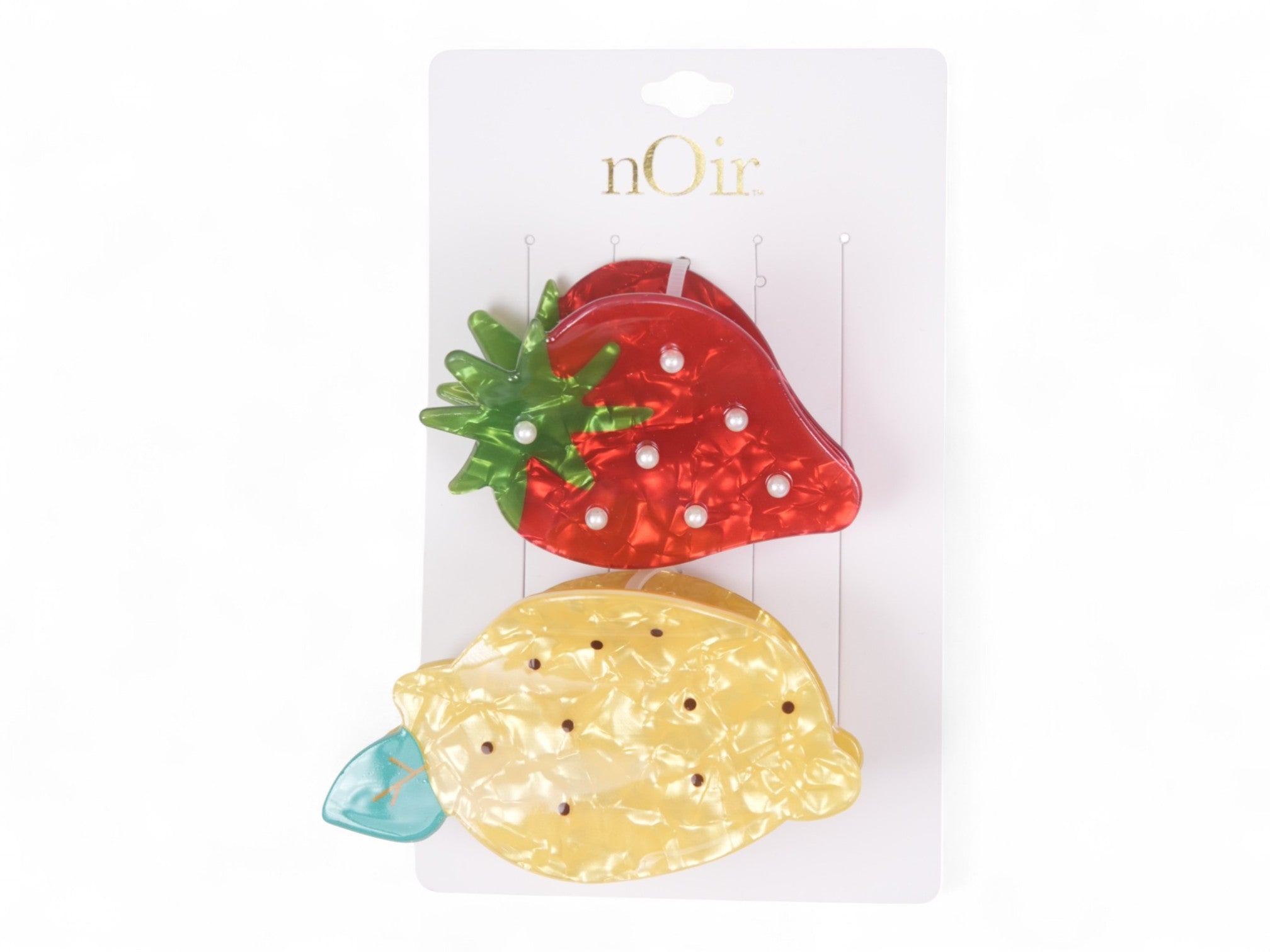 Strawberry and Lemon Fruit Hair Claws - 2 Pack