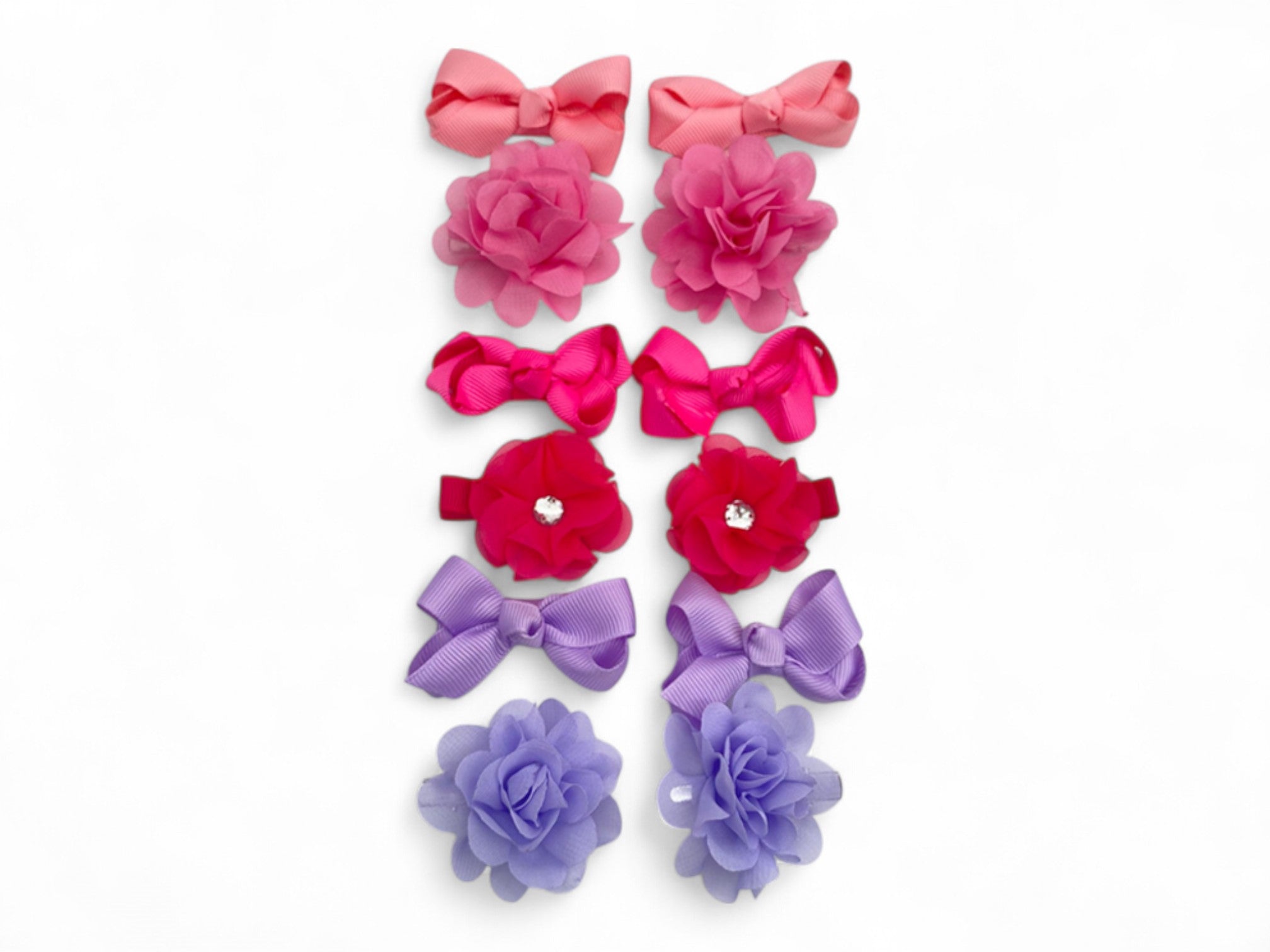 10 PC Flower and Bow Hair Clips