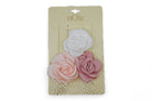 Girls' Pink & White Rose Clips - 3 Pack