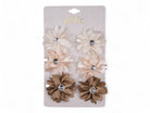 Girls' Silk Gem Flower Clips - 6 Pack