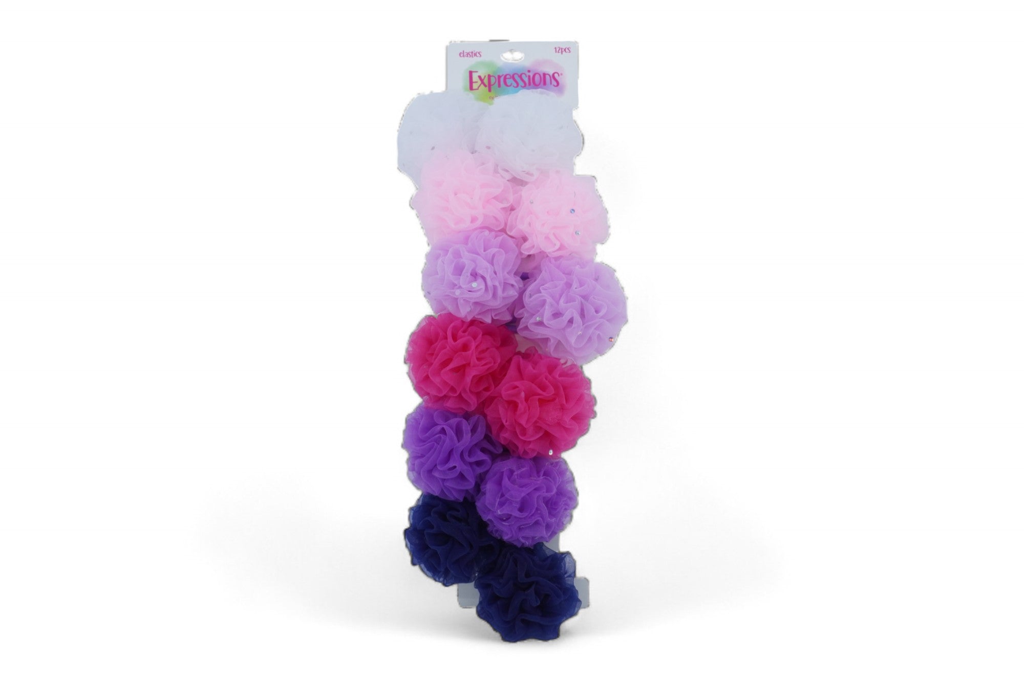 Girls Pom Pom Hair Ties - 12 Pack