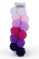 Girls Pom Pom Hair Ties - 12 Pack