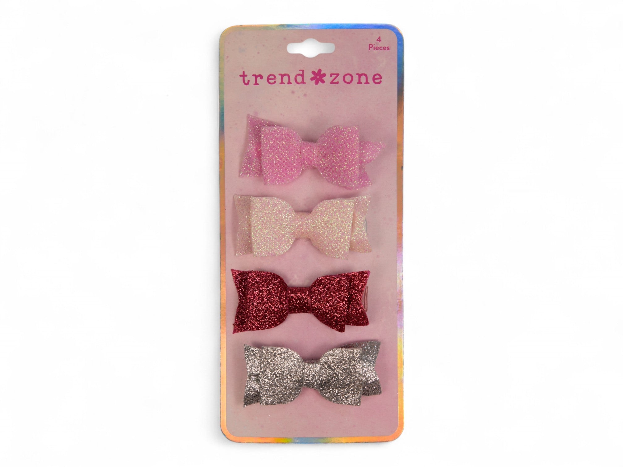 Girl's Glitter Bow Clips - 4 Pack