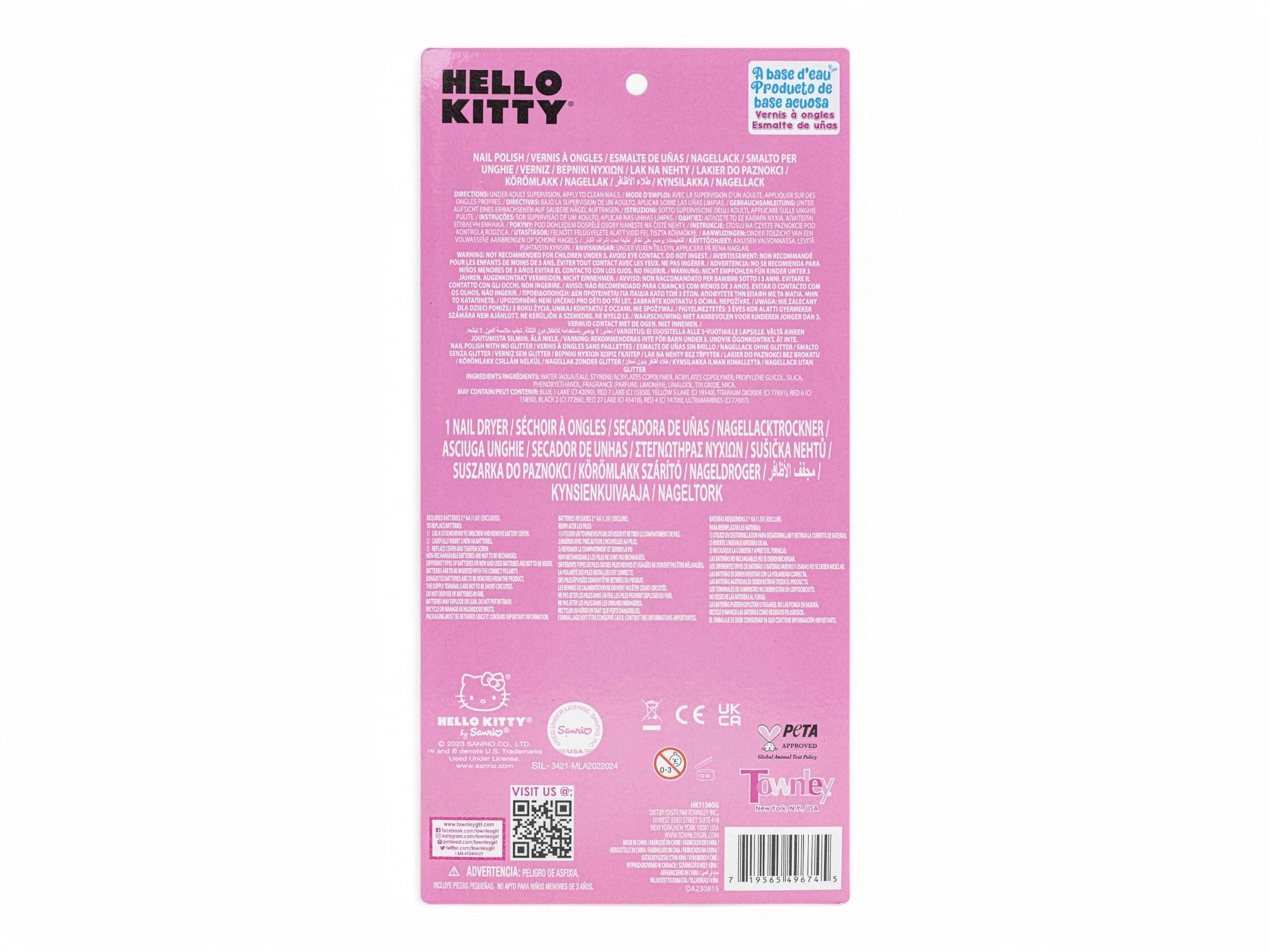 Hello Kitty and Friends 8 Pack Non-Toxic Nail Polish set