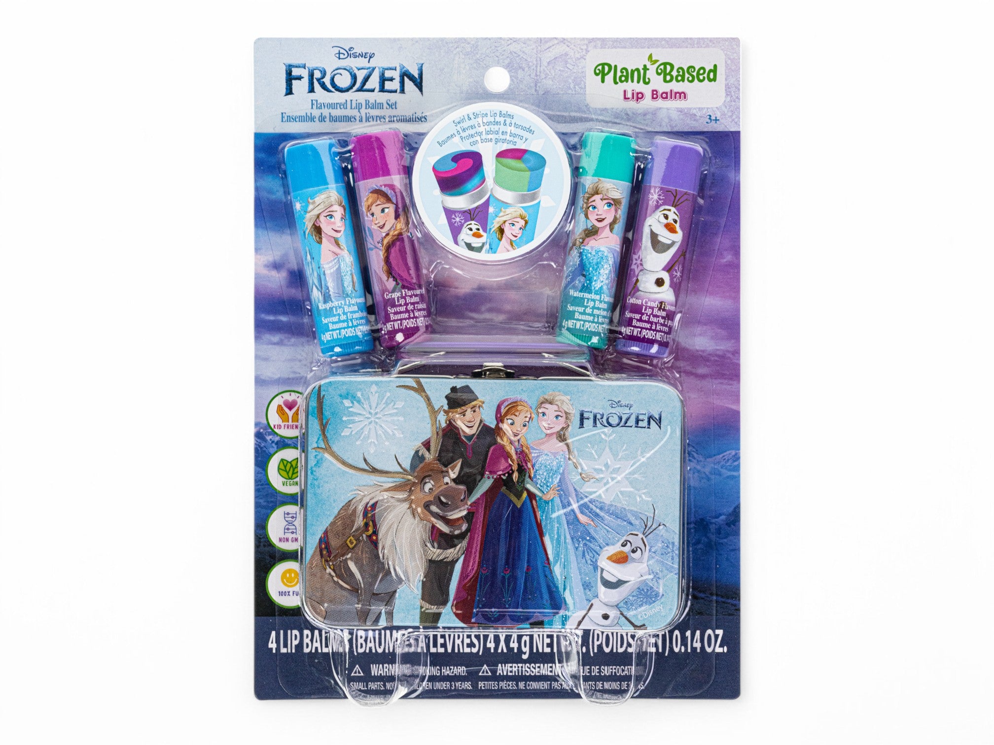 Frozen 4 pack lip balm with tin case
